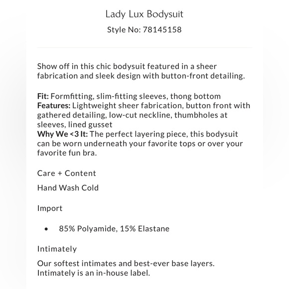 Free People Lady Lux Bodysuit, L - Picture 4 of 4